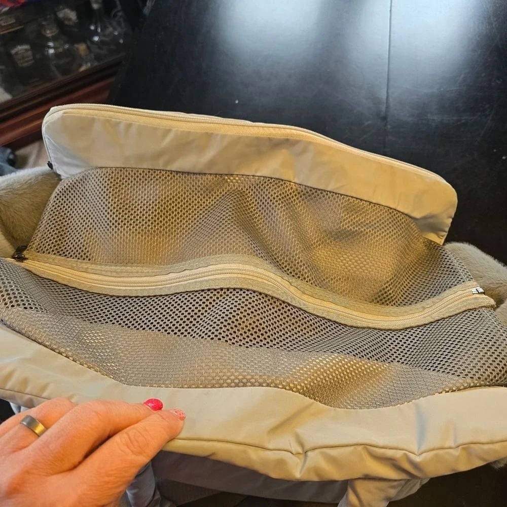 Symphony Pet Small Dog Handbag Carrier‎ Faux Fur Mesh Fabric Gray